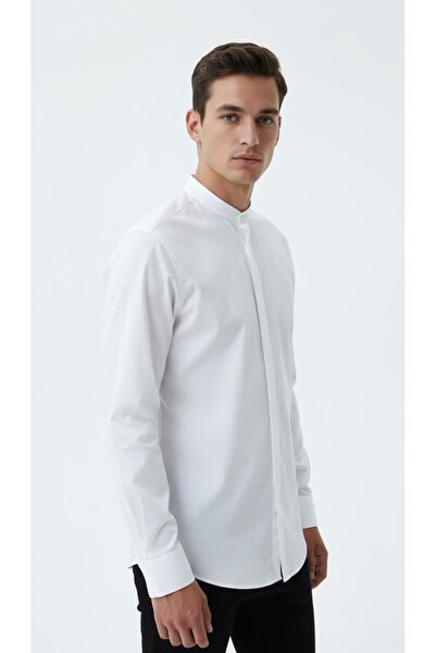 Plus Scorpion Ανδρικό πουκάμισο με γιακά δικαστή εφαρμοστό – Κομψό, μοντέρνο, μακρυμάνικο, απλό μοντέλο