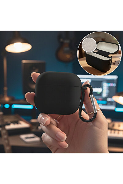 CaseOnn Apple AirPods 4.Nesil/ANC Kılıf Askı Aparatlı Lansman Siyah