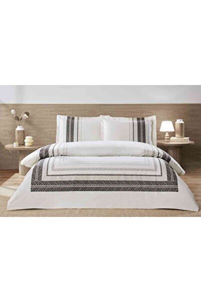 Özdilek Nevresim Takımı Fitted Çarşaflı Ranforce Çift Kişilik Krem Blend