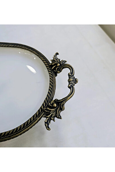 MaviDamla Cast Edge Frame Footed Porcelain Presentation Plate 30*16 Antique