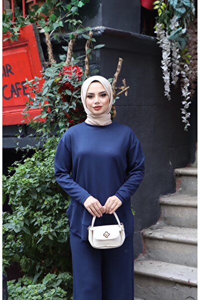 NİSUM MODA Oval Cut Modal Pants Suit