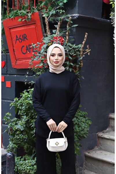 NİSUM MODA Oval Cut Modal Pants Suit