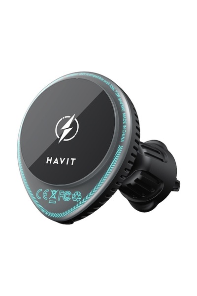 Havit Suport auto cu încărcare wireless 15W, R25, silicon, negru