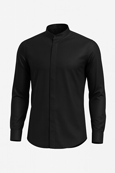 Plus Scorpion Ανδρικό πουκάμισο με γιακά δικαστή εφαρμοστό – Κομψό, μοντέρνο, μακρυμάνικο, απλό μοντέλο