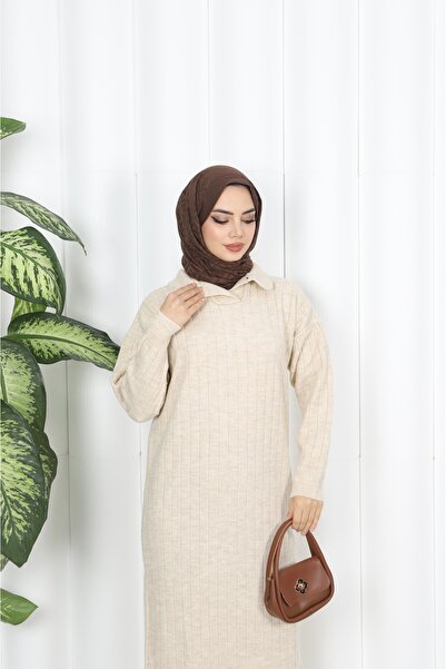 NİSUM MODA Polo Neck Knitwear Dress
