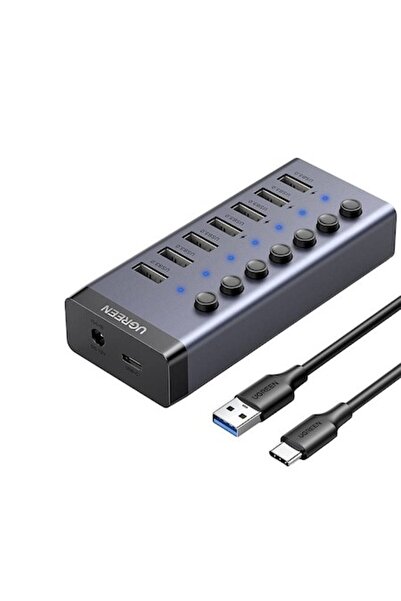 Ugreen Hub 7-port USB 3.0 for PC or Laptop, LED Indicator, Black (BBL6136)