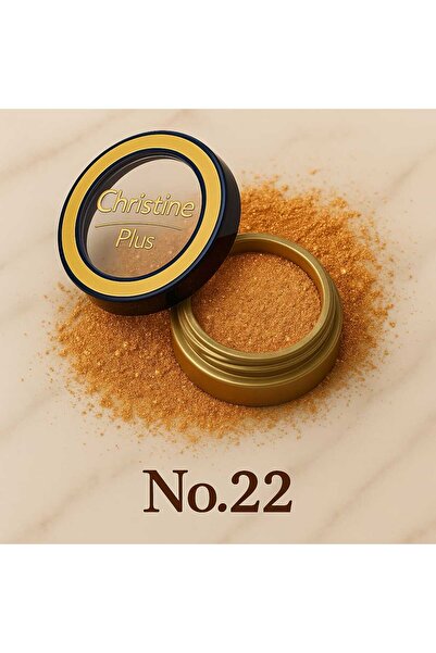 Christine Plus Toz Yapıda İnce Işıltılı Göz Farı - Bakır Metalik No:22 (Eyeshadow)