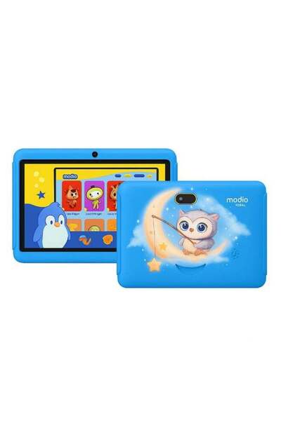 Modio Kids Tab M5 - 7" HD, 6GB RAM, 256GB ROM, Dual Camera, Android 13 (Blue - Owl)