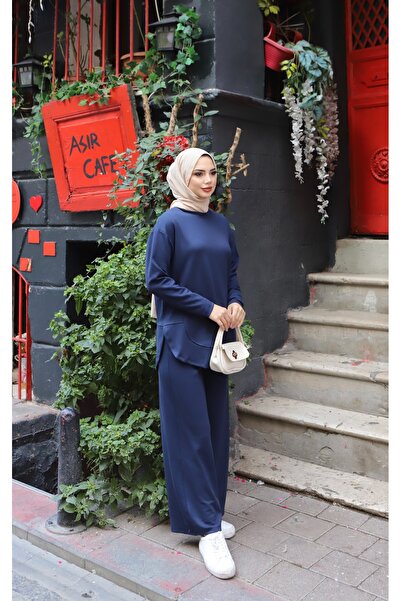 NİSUM MODA Oval Cut Modal Pants Suit