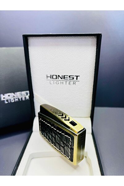 Honest İbelo Model Deri Kaplama Gazlı Lüks Çakmak