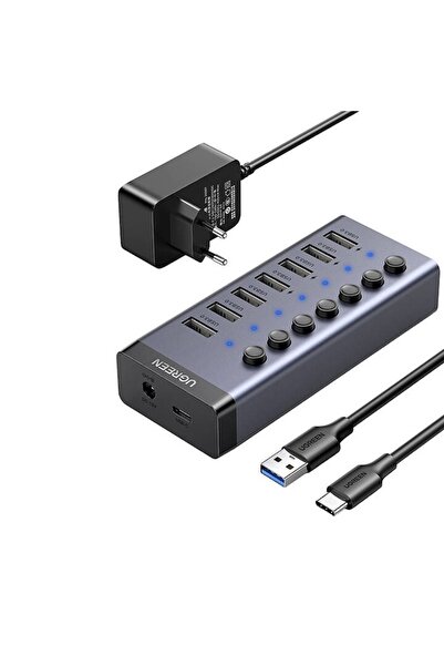 Ugreen Hub 7-port USB 3.0 for PC or Laptop, LED Indicator, Black (BBL6136)