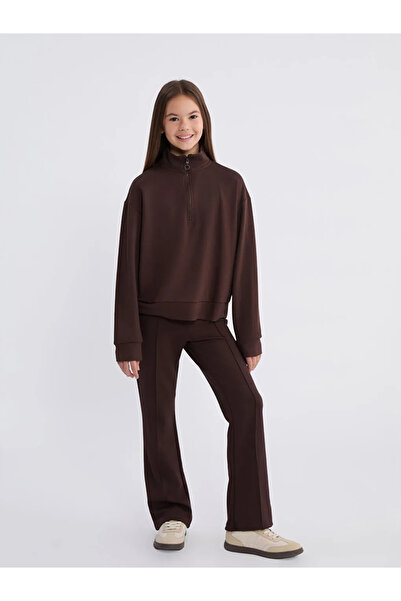 LC Waikiki LCW Kids Кафяв спортен екип с яка за момичета