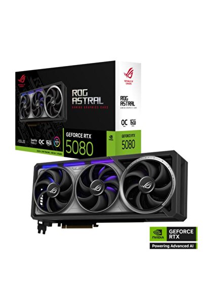 ystekno ASUS GEFORCE ROG-ASTRAL-RTX5080-O16G-GAMING 16GB GDDR7 256BIT 2XHDMI 3XDP EKRAN KARTI