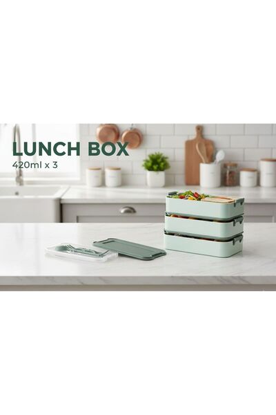 Gondol Plastik Layer Kat Kat 3 Katlı Beslenme Kutusu Diyet Beslenme Kutusu Ça...