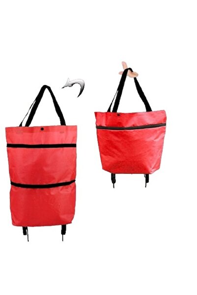 Danex Cărucior pliabil 2 în 1 cu roți, 19 L, roșu, plastic, 39 x 46 x 12 cm