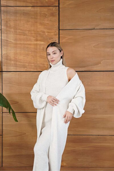 REDMİNA fashion Winter Elegance: Knitwear Dress and Cardigan Set