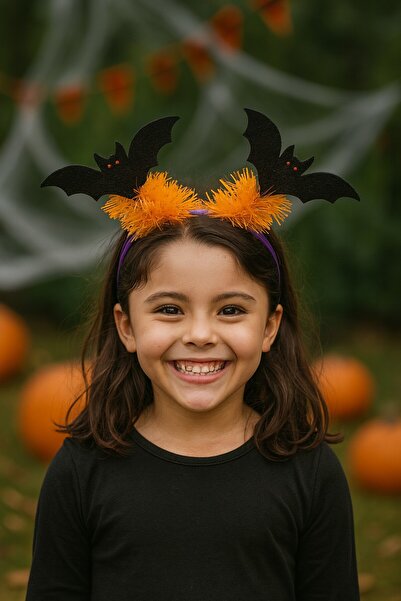 TOYFEST Dark Bat Tiara Bright Orange Party Accessory Halloween Children's Costume Crown