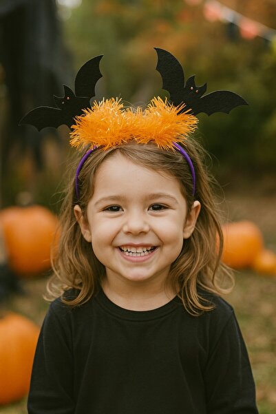 TOYFEST Dark Bat Tiara Bright Orange Party Accessory Halloween Children's Costume Crown