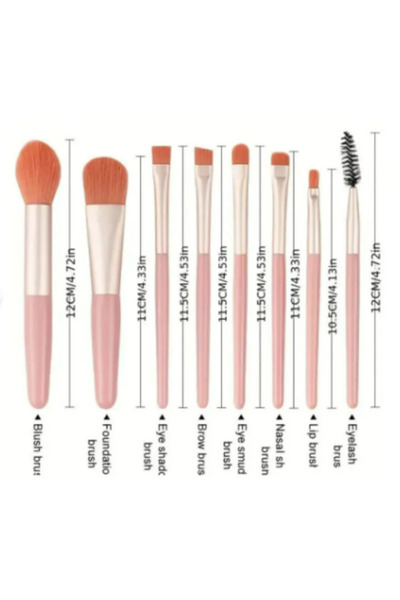 Acarlar Ticaret Set de 15 bucăți mini perie portabilă de machiaj și burete