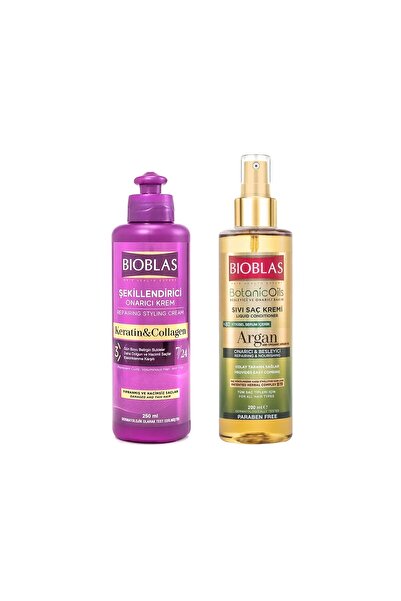 Bioblas Liquid Conditioner Argan 200 ml and Shape Repairing Conditioner 250 ml 2 Pack