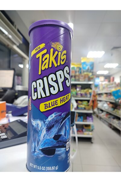 Takis crisps blue heat can 5.5 oz (155.92g)