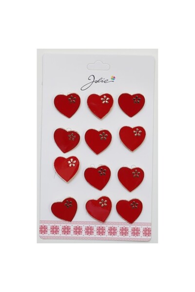 Danex Set de 12 broșe Mărțișor pentru copii - Inimă cu floare