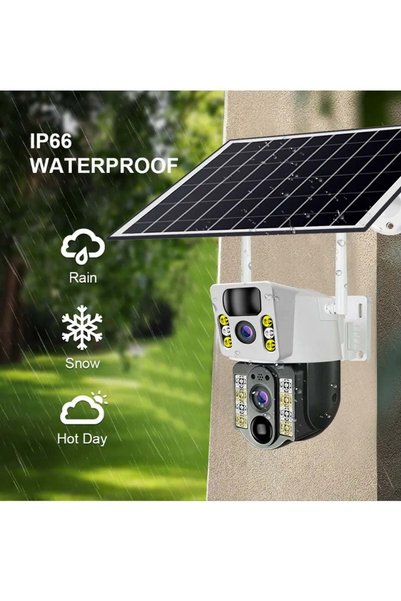ELTRAZONE 4G Smart Solar Security Camera - 8MP Dual Lens Outdoor CCTV with Co...