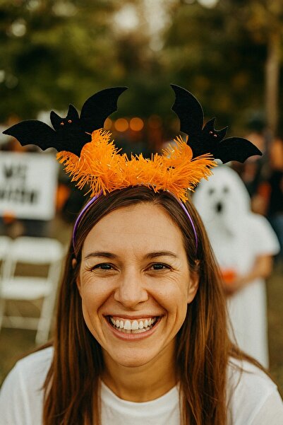 TOYFEST Dark Bat Tiara Bright Orange Party Accessory Halloween Halloween Women's Costume Tiara