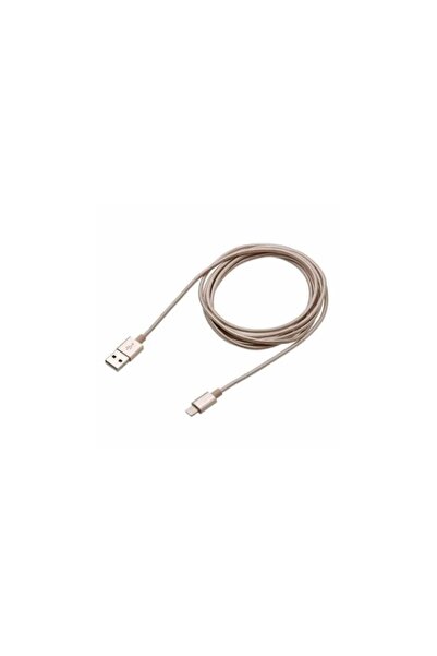 SOHO Charging Cable for iPhone/iPod/iPad, 3 m, Textile, Gold