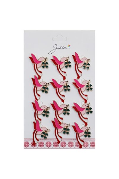 Danex Set of 12 Martisor Brooches - Spring Bird with Clover in Beak