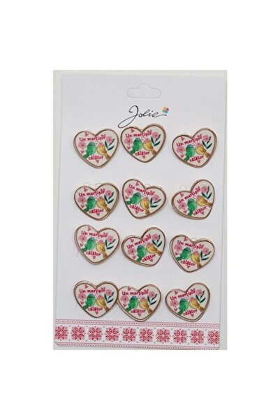 Danex Set of 12 Spring Martisor Brooches - Heart