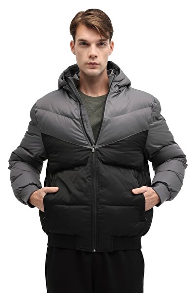 Kinetix Ml Block Puffer-05 5Pr Black Men's Short Coat