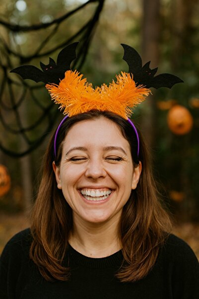 TOYFEST Dark Bat Tiara Bright Orange Party Accessory Halloween Halloween Women's Costume Tiara