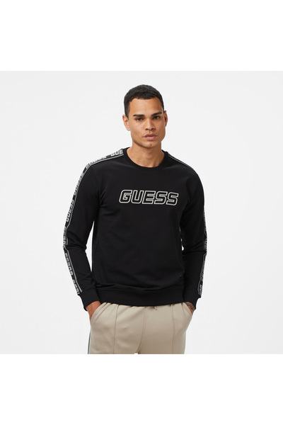 Guess Arlo Erkek Siyah Sweatshirt