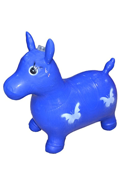 Supermarketul Copiilor Inflatable rubber horse, for jumping, musical, Blue