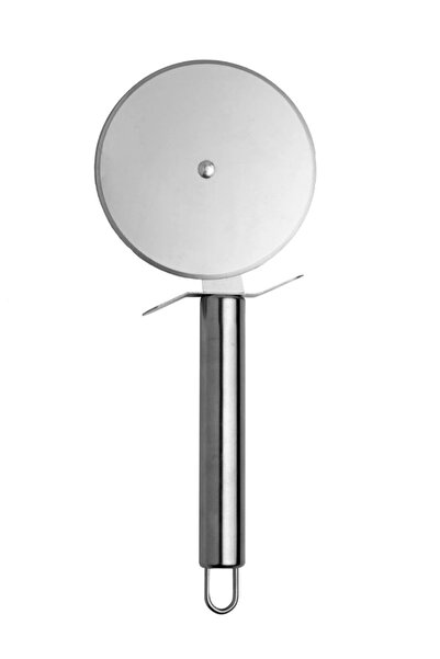 homvira 🍕 قاطع بيتزا من الفولاذ المقاوم للصدأ، سكين دوار كبير الحجم، مقبض مر...