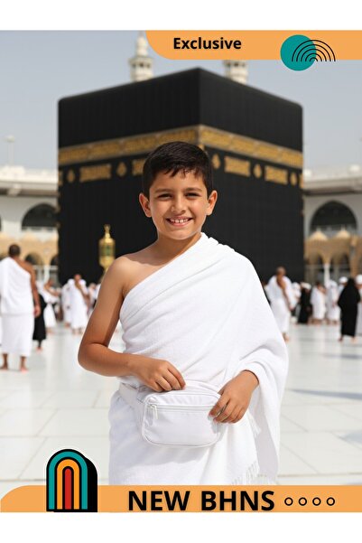 ESHRAQ Children's Ihram, soft boys' Ihram for Hajj and Umrah, gift: adjustable waist bag, children's Ihram set