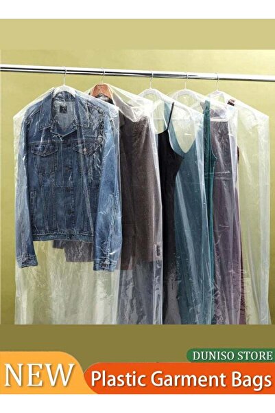 DOMEET 20 Pack Plastic Garment Bags Clear Dress Covers for Hanging Transparent Dry Cleaning Bags Dust-proof