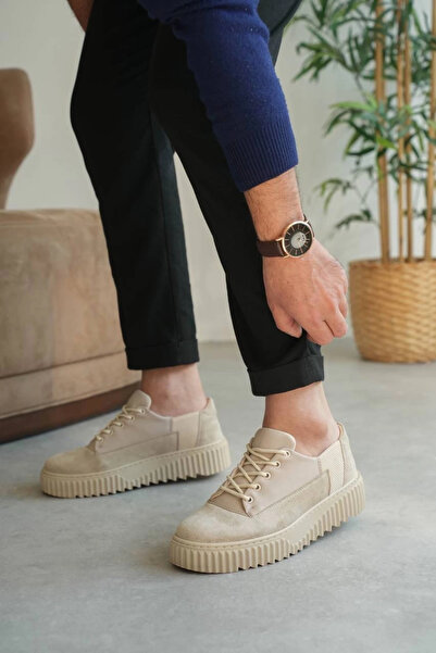 negok حذاء رجالي كاجوال من الجلد السويدي البيج طراز كي بي-إكس516 من كوباك