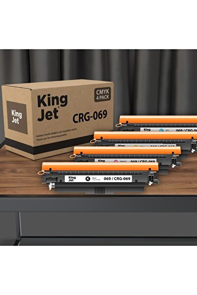 Canon Uyumlu MF754Cdw/MF752Cdw KingJET CRG-069 Çipli Muadil 4'lü Kartuş Seti
