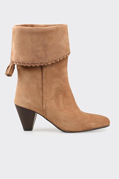 Elle Shoes Taba Deri Kadın Klasik Bot