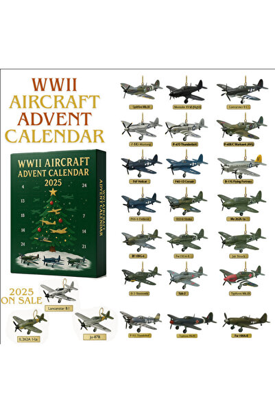 NO BRAND زينة شجرة عيد الميلاد المصنوعة من الأكريليك - صندوق أعمى من سلسلة طائرات الحرب العالمية الثانية - 26*18*3 سم