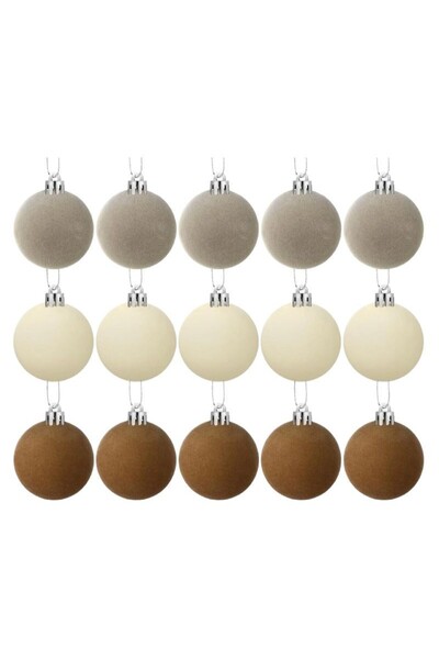 OEM Christmas decoration, plush Christmas ball, Christmas tree pendant, set of 30, 15cm