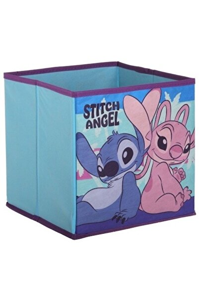 IRO Textile Storage Box, Blue, Stitch & Angel Design, 25x25x25 cm