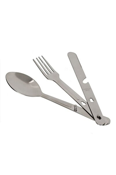 AVA Set de tacâmuri din oțel inoxidabil pentru camping, 16 x 3,5 cm