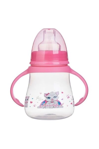 honey baby Cană de antrenament pentru bebeluși cu cioc și mânere, design pisi...