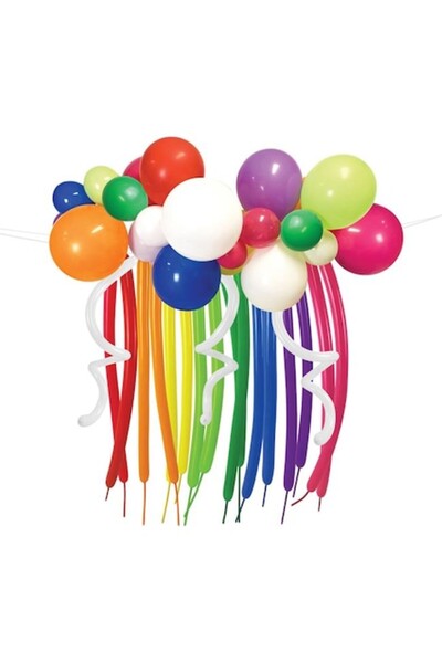 OEM Set of 45 decorative party balloons, 15 cm, 30 cm, shapeable, latex, multicolor