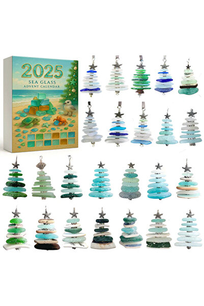 NO BRAND زينة شجرة عيد الميلاد قلادة أكريليك - تقويم تنازلي زجاجي محيطي صندوق...