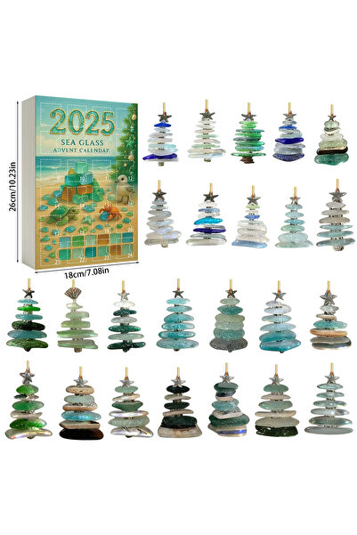 NO BRAND تقويم العد التنازلي لشجرة عيد الميلاد صندوق أعمى على شكل زجاج البحر ...