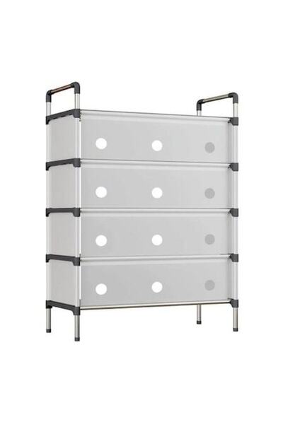AVA Frosty White Shoe Rack with 4 Drawers and Shelf, up to 30 kg, 60x28x90 cm